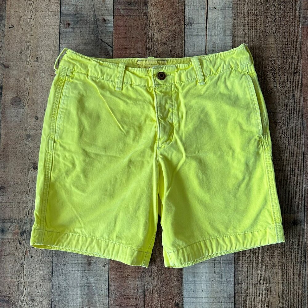 Hollister Neon Lime Flat Front Men’s Shorts